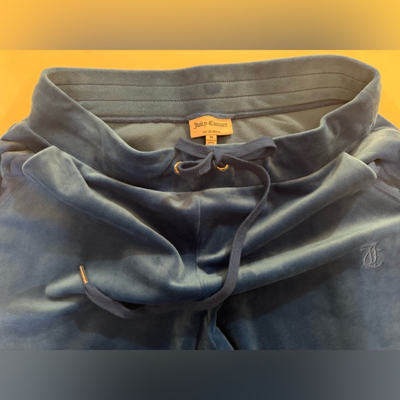 Juicy Couture Pants - Juicy Couture Navy Velour Drawstring Hoodie with Gold Accents